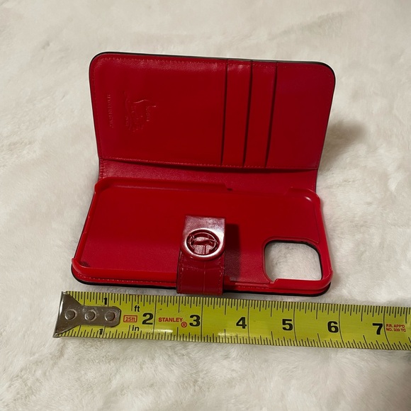 Christian Louboutin Red Leather iPhone Case w/Card Slots & Metal Snap Closure - Picture 13 of 13
